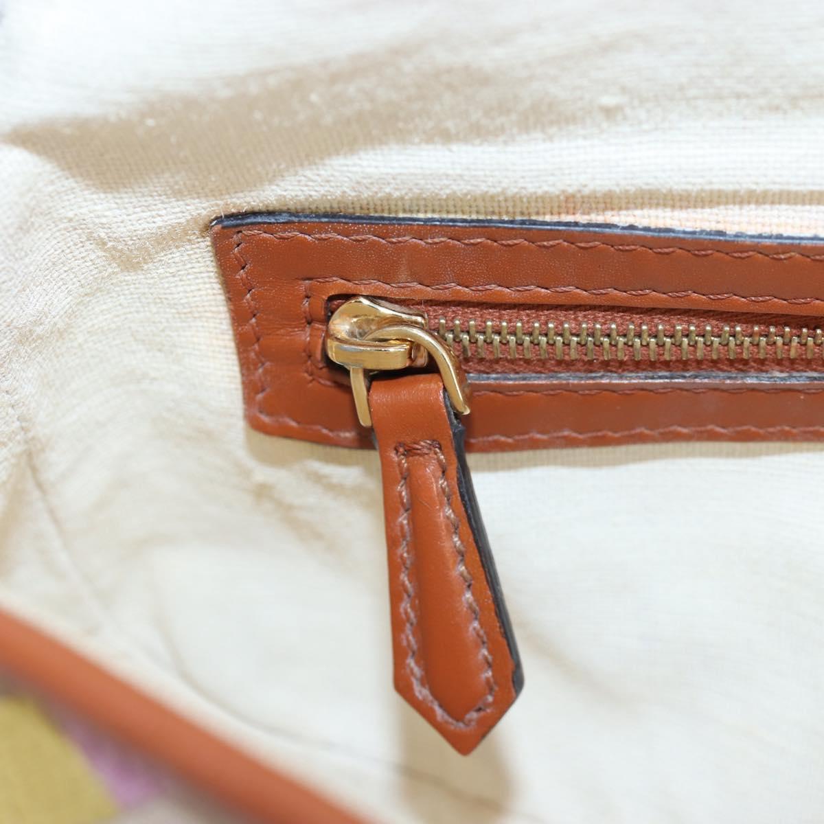 FENDI Zucca Canvas Mamma Baguette Shoulder Bag 2way Multicolor Gold Auth 204491V
