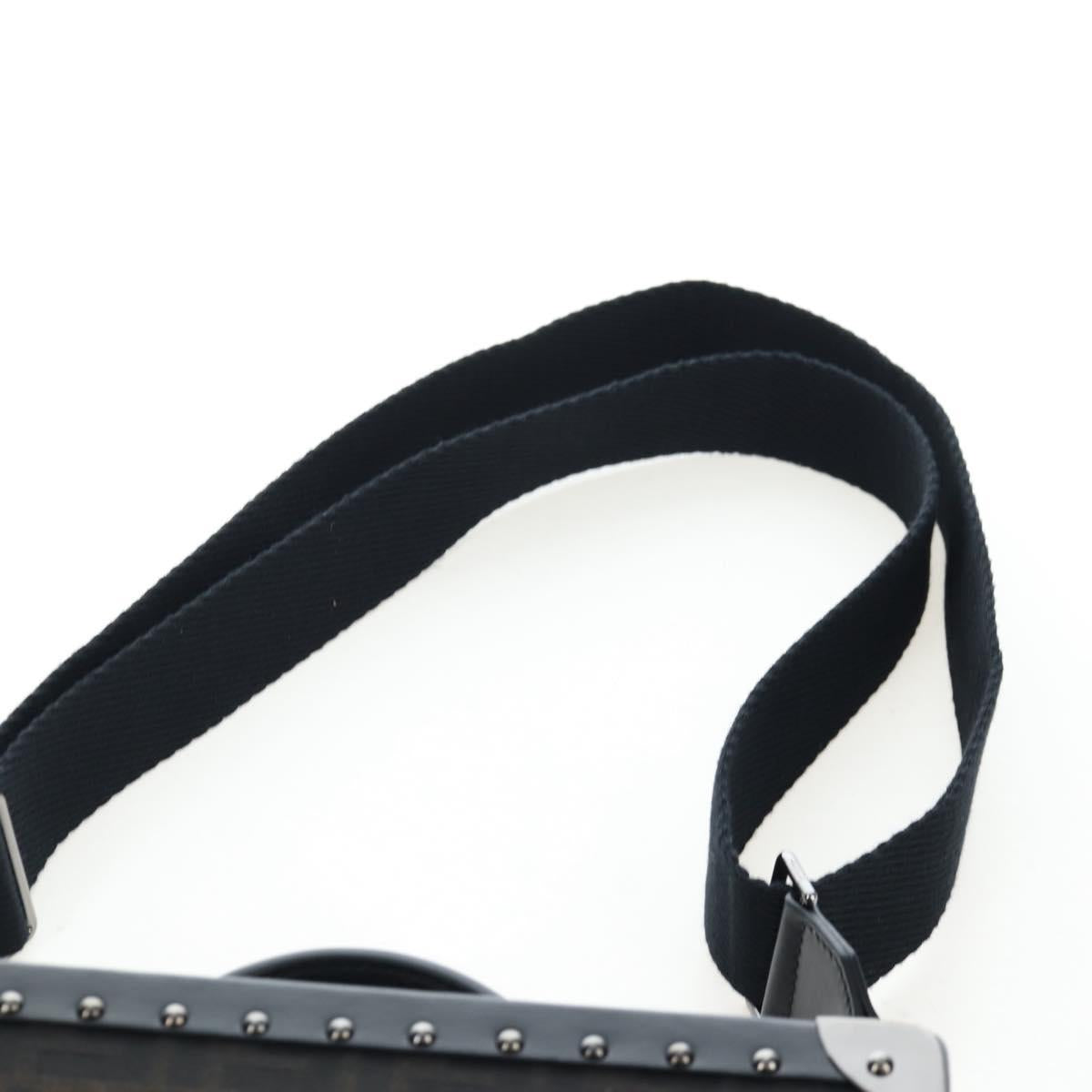 FENDI Zucca Canvas Hand Bag 2way Black Brown Auth 204492SAM