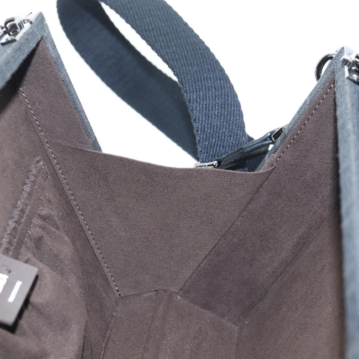 FENDI Zucca Canvas Hand Bag 2way Black Brown Auth 204492SAM