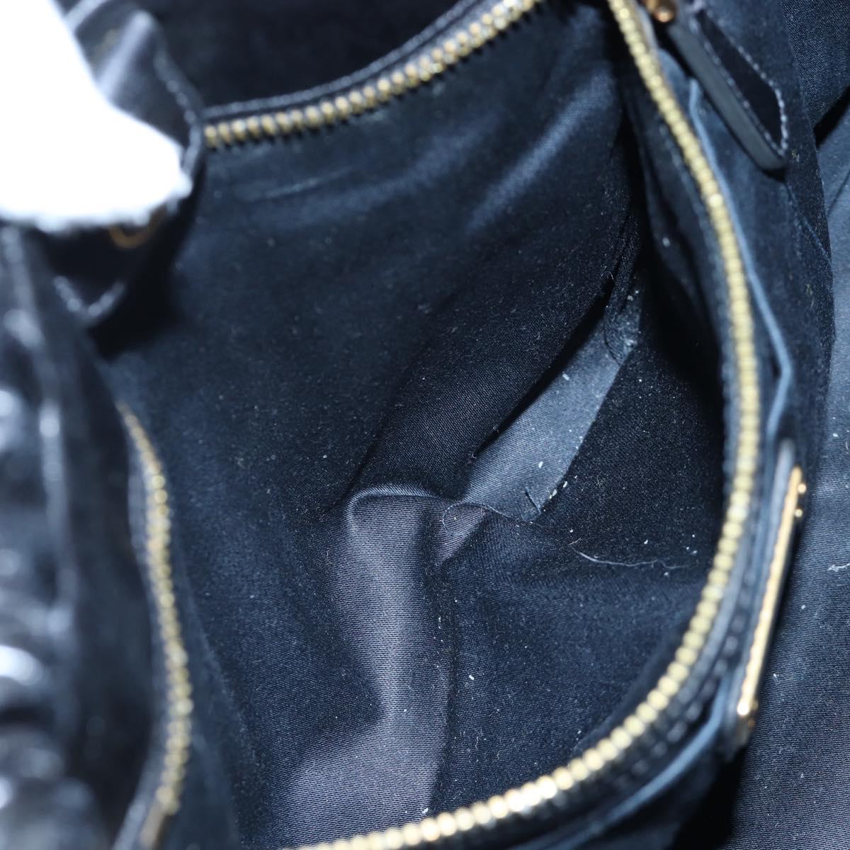Miu Miu Hand Bag Leather 2way Black Gold Auth 204493M