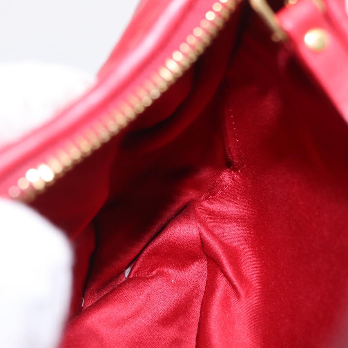Miu Miu Matelasse Wonder Square Small Bag Leather 2way Red Gold Auth 204494M