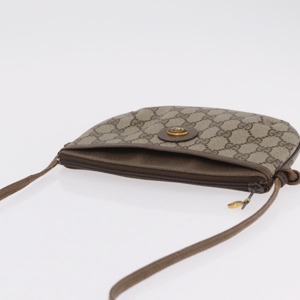 GUCCI GG Supreme Shoulder Bag PVC Beige Gold 904 02 020 Auth 204514
