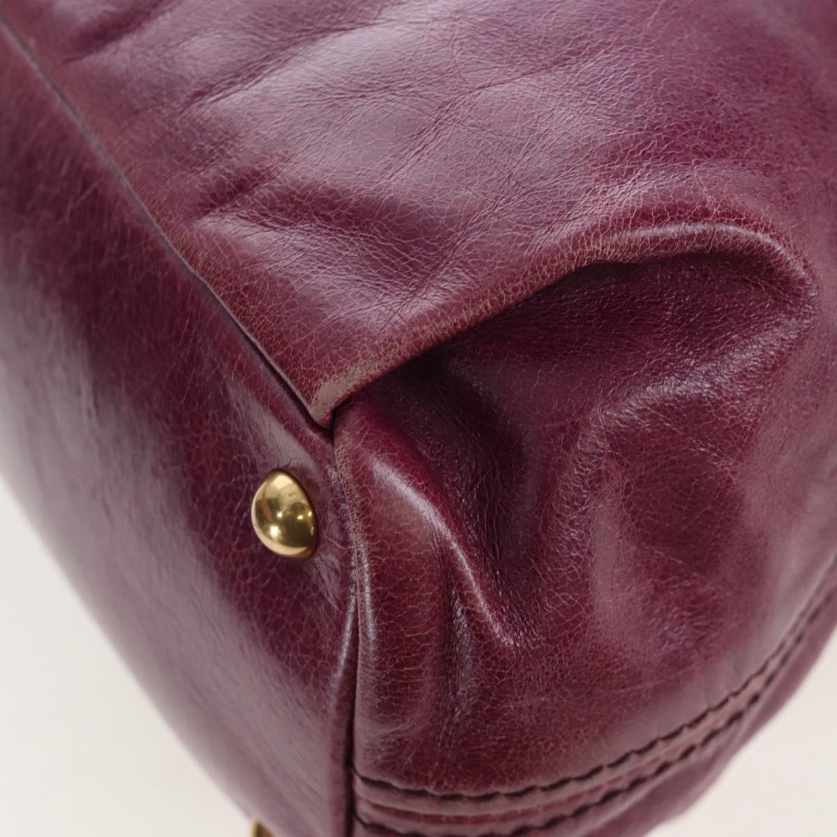 Miu Miu Hand Bag Leather 2way Purple Gold Auth 204521V