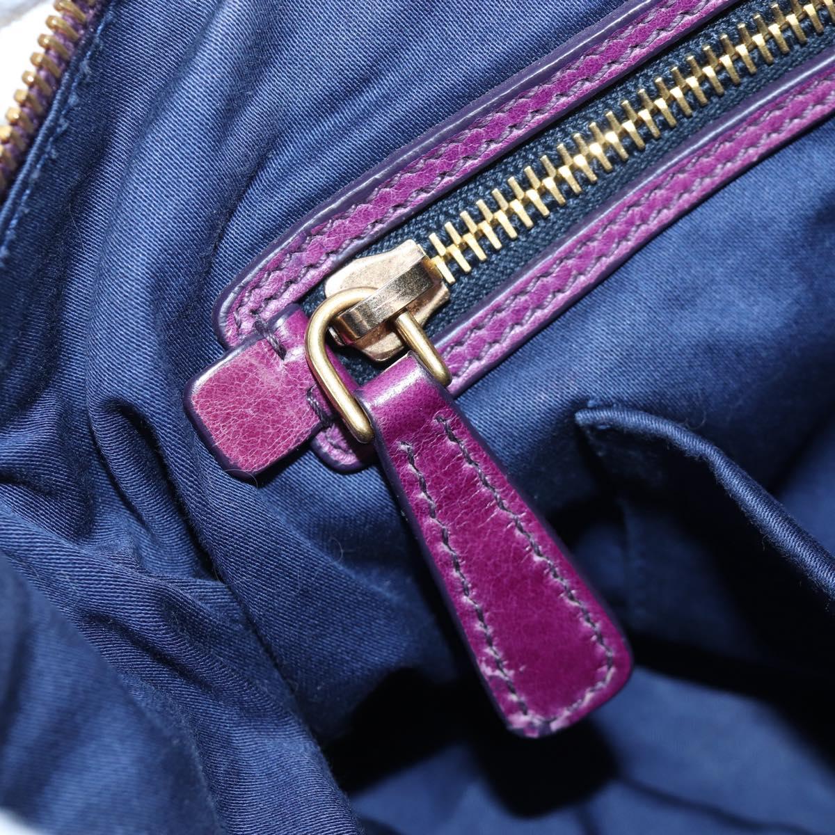 Miu Miu Hand Bag Leather 2way Purple Gold Auth 204521V