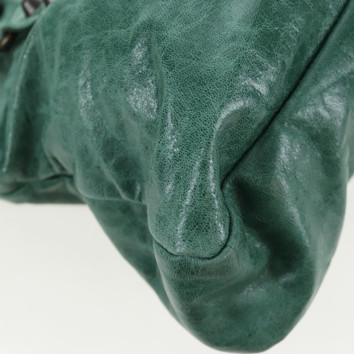 Balenciaga The First Hand Bag Leather 2way Green 103208 Auth 204527V