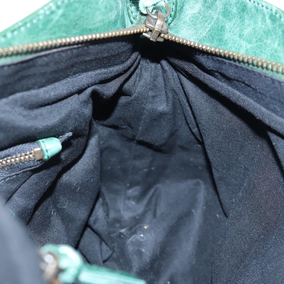 Balenciaga The First Hand Bag Leather 2way Green 103208 Auth 204527V