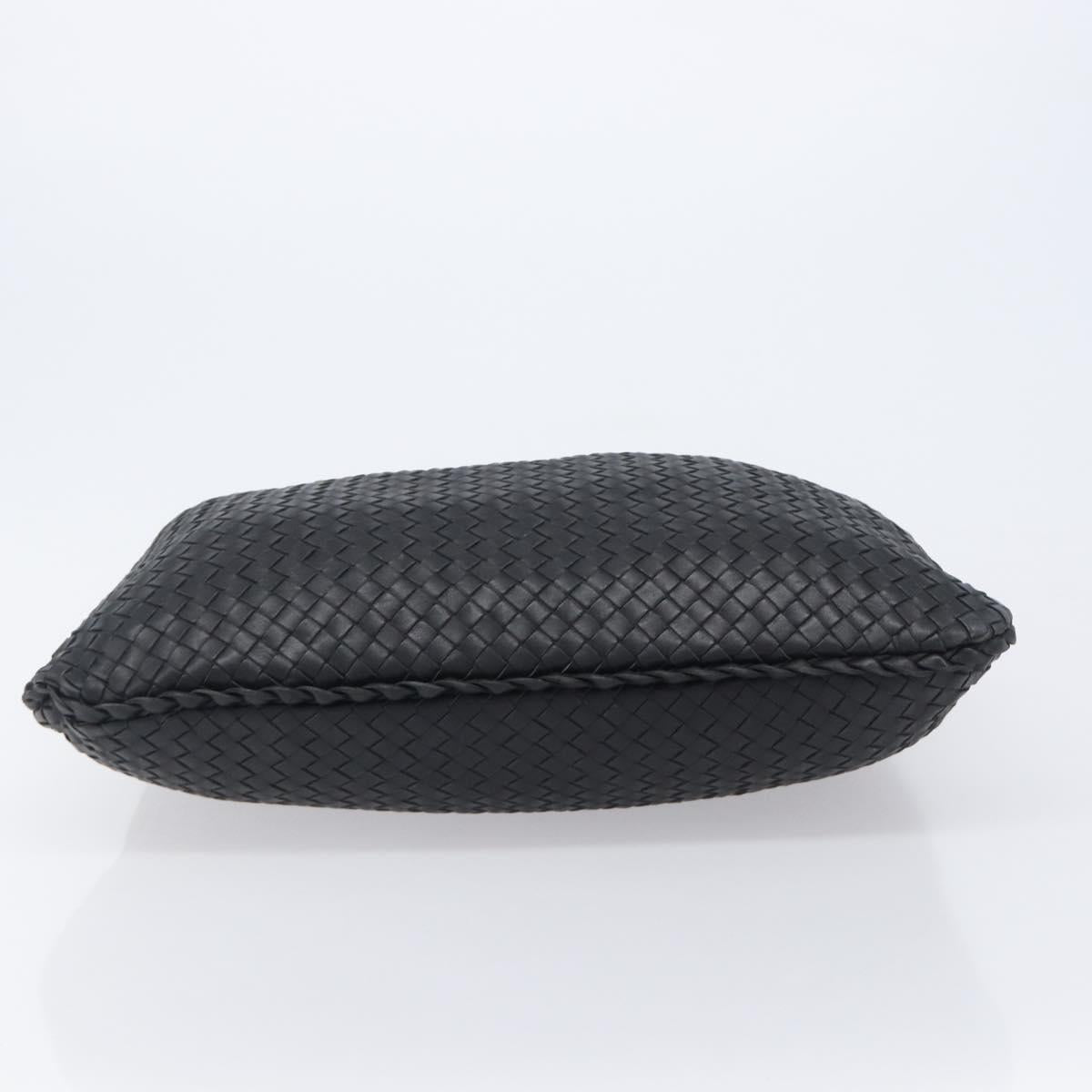 Bottega Veneta INTRECCIATO Hobo Bag Leather Black Gold 115654 Auth 204529V