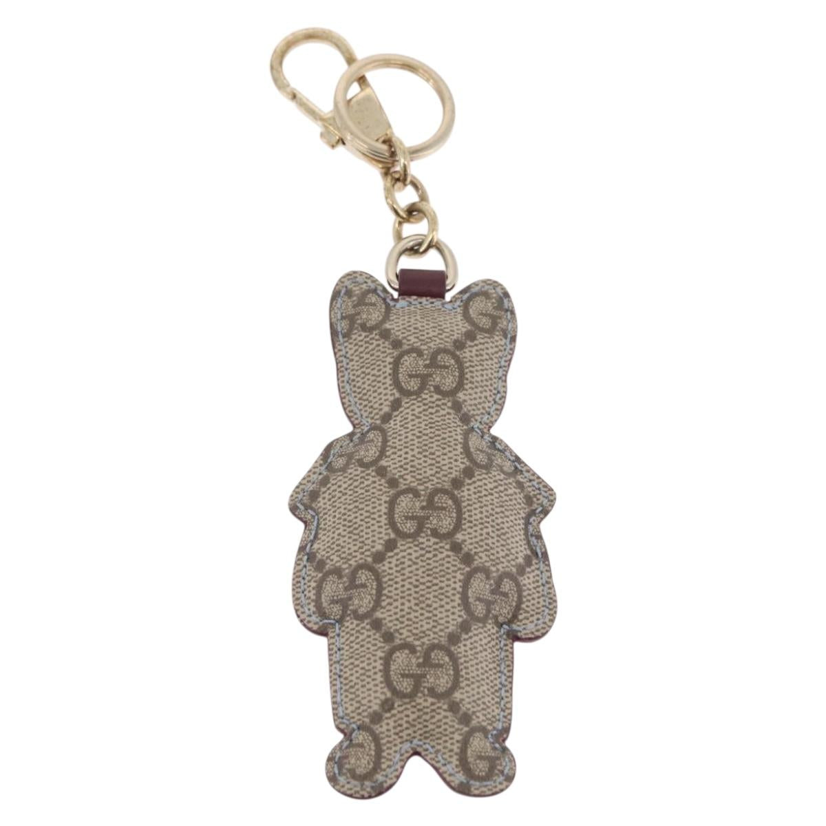 GUCCI Micro GG Supreme Yuko Higuchi Charm PVC Gray Gold Auth 204532M