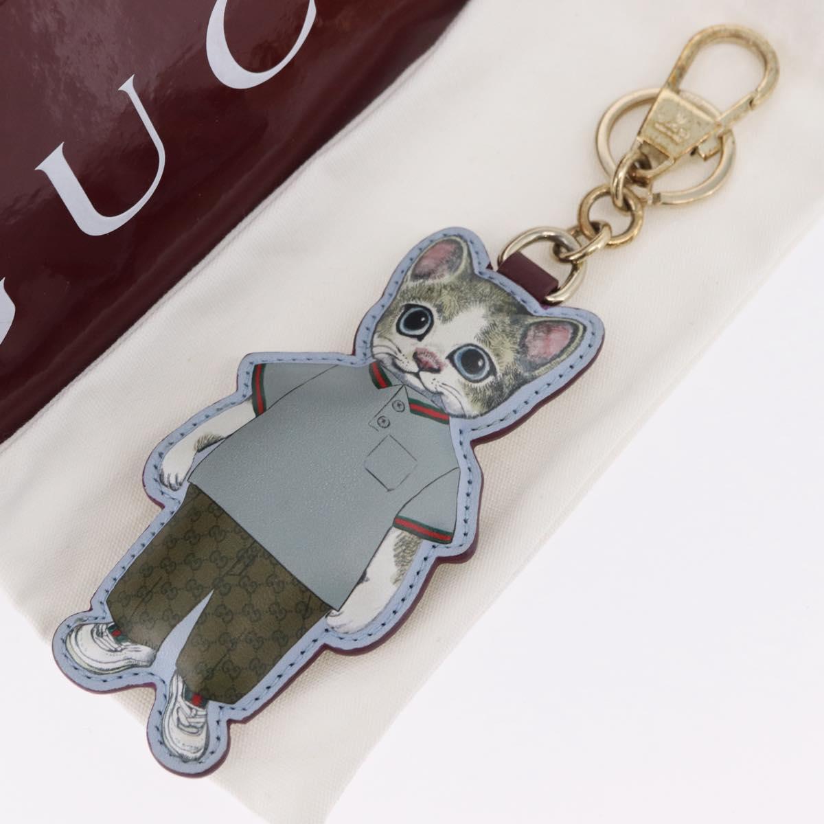 GUCCI Micro GG Supreme Yuko Higuchi Charm PVC Gray Gold Auth 204532M