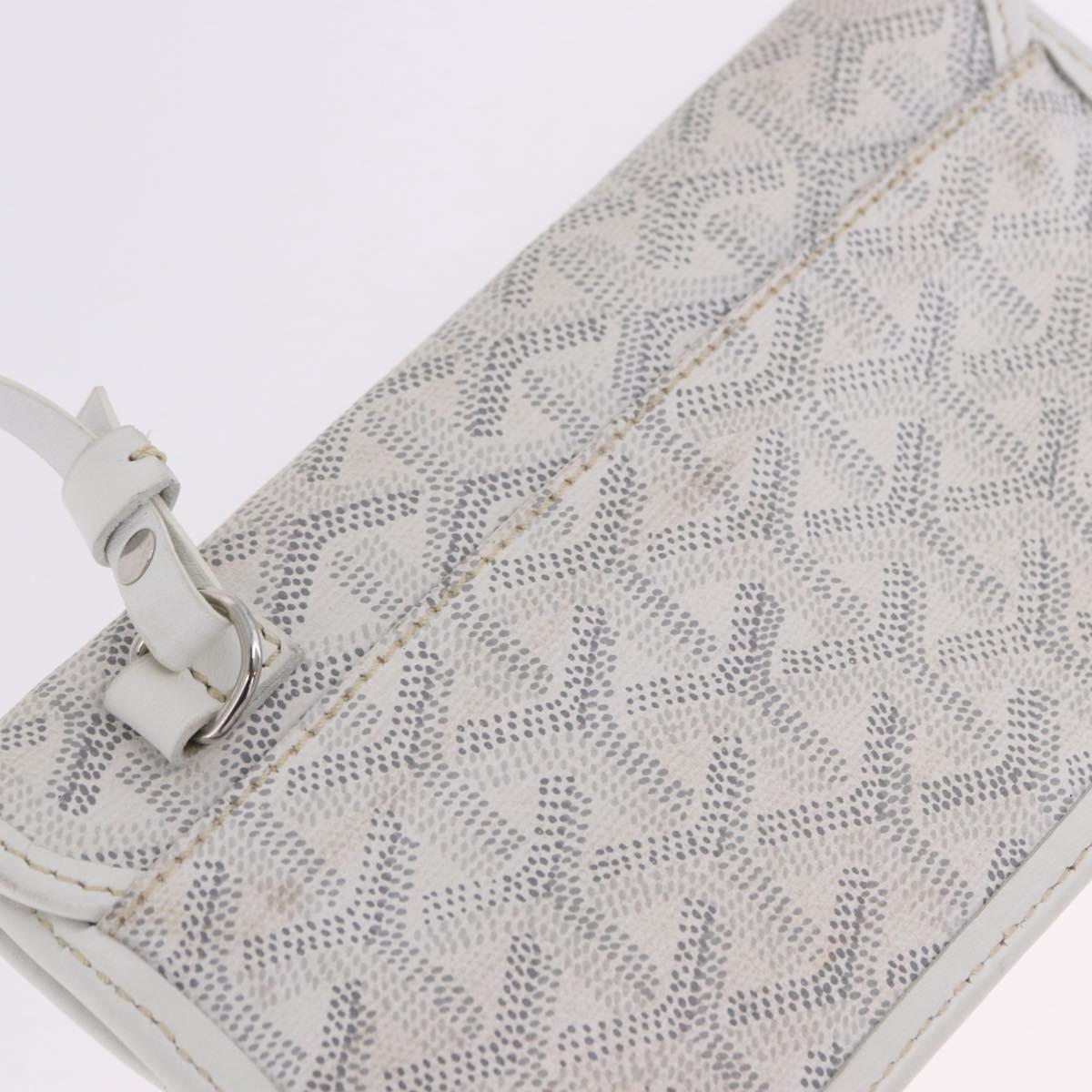 GOYARD Herringbone Saint Louis PM Tote Bag PVC Leather White Auth 204570