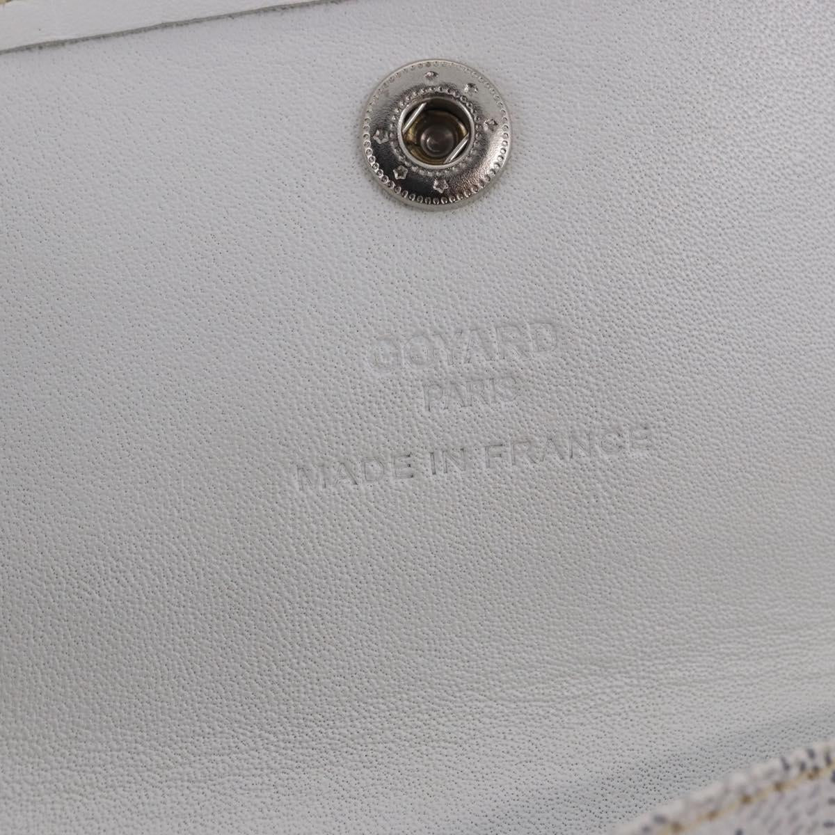 GOYARD Herringbone Saint Louis PM Tote Bag PVC Leather White Auth 204570