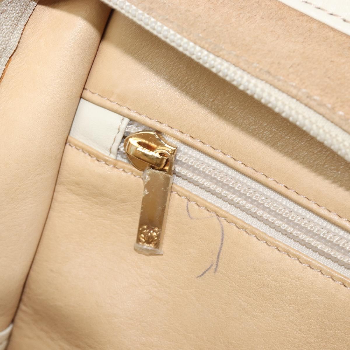 LOEWE Amazona 28 Hand Bag Suede Beige Gold Tone Auth 204571V