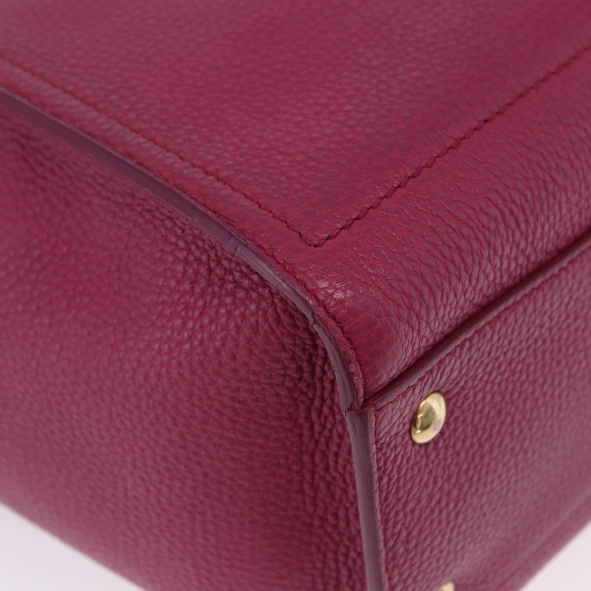 Salvatore Ferragamo Gancini Hand Bag Leather 2way Pink Gold Tone Auth 204579A