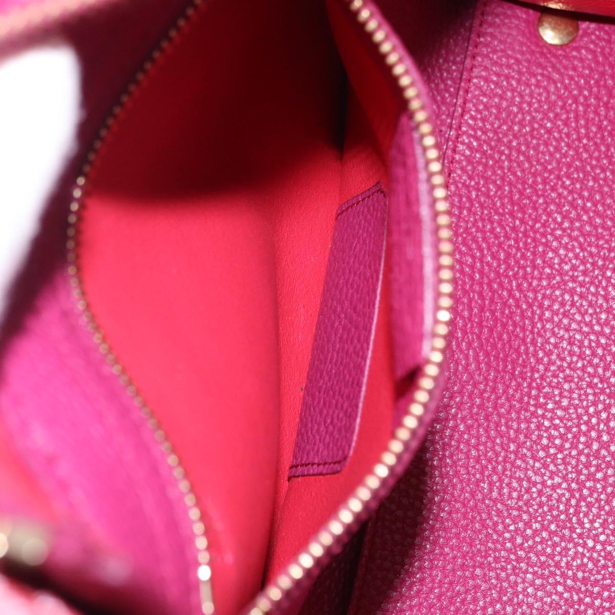 Salvatore Ferragamo Gancini Hand Bag Leather 2way Pink Gold Tone Auth 204579A