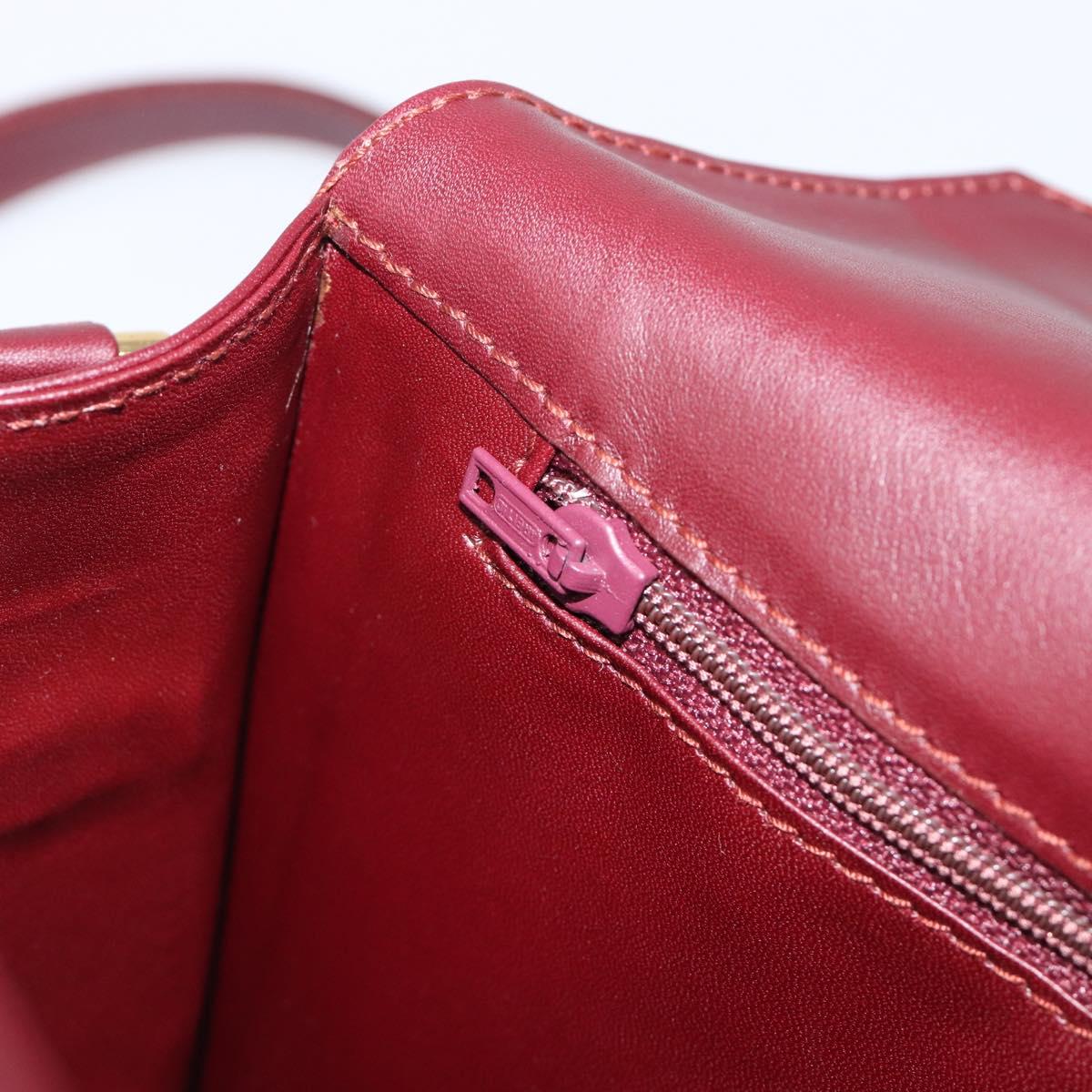 CARTIER Must Line Shoulder Bag Leather Bordeaux Gold Tone Auth 204581V