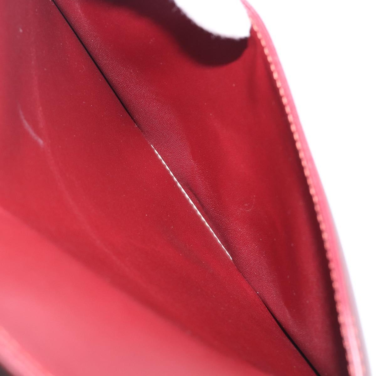 CARTIER Must Line Shoulder Bag Leather Bordeaux Gold Tone Auth 204581V