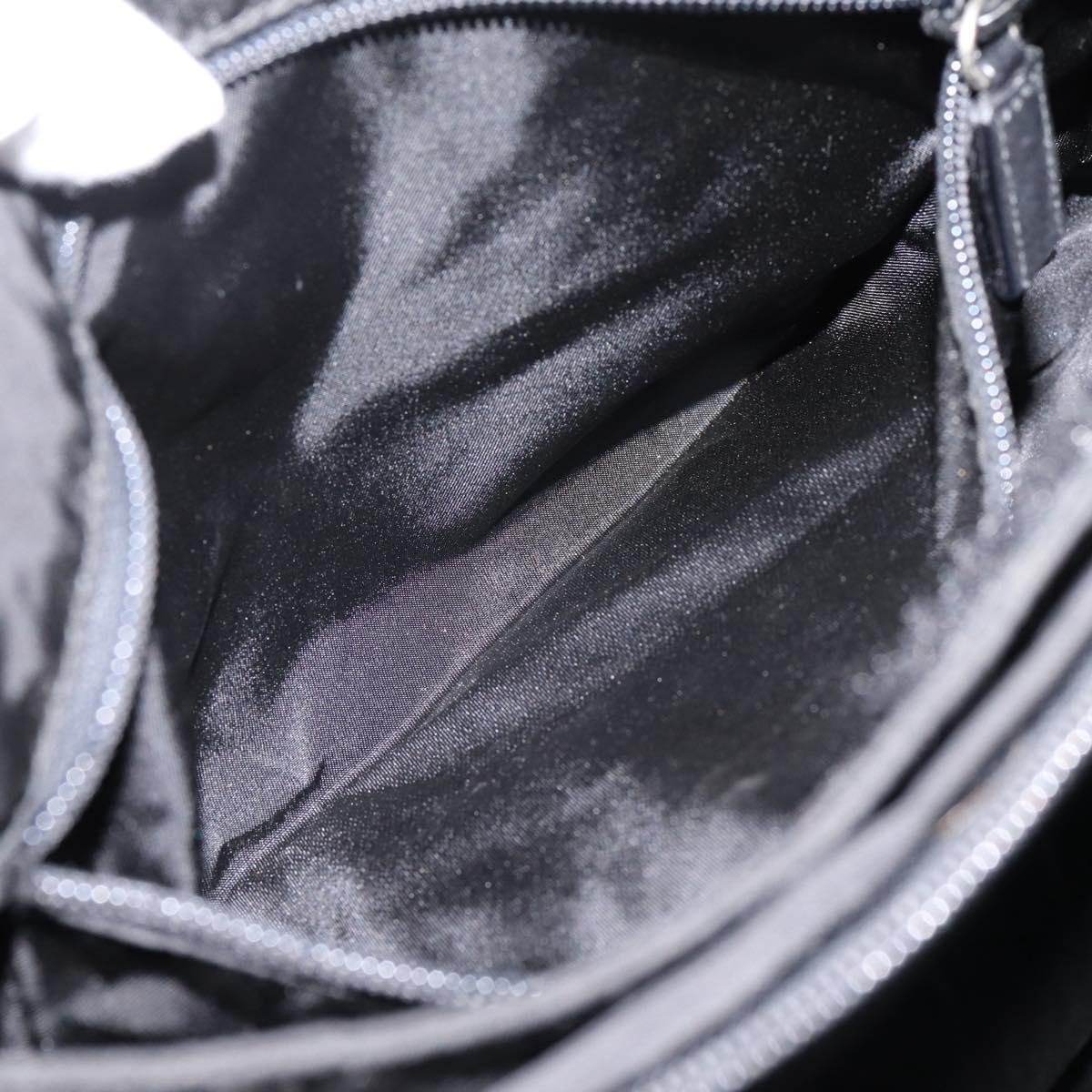 PRADA Shoulder Bag Nylon Black Silver Auth 204590A