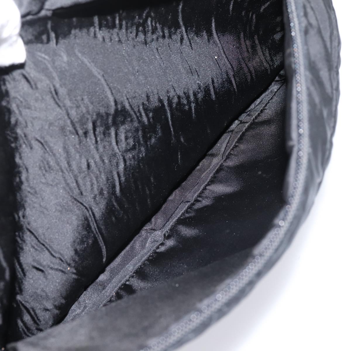 PRADA Shoulder Bag Nylon Black Silver Auth 204590A