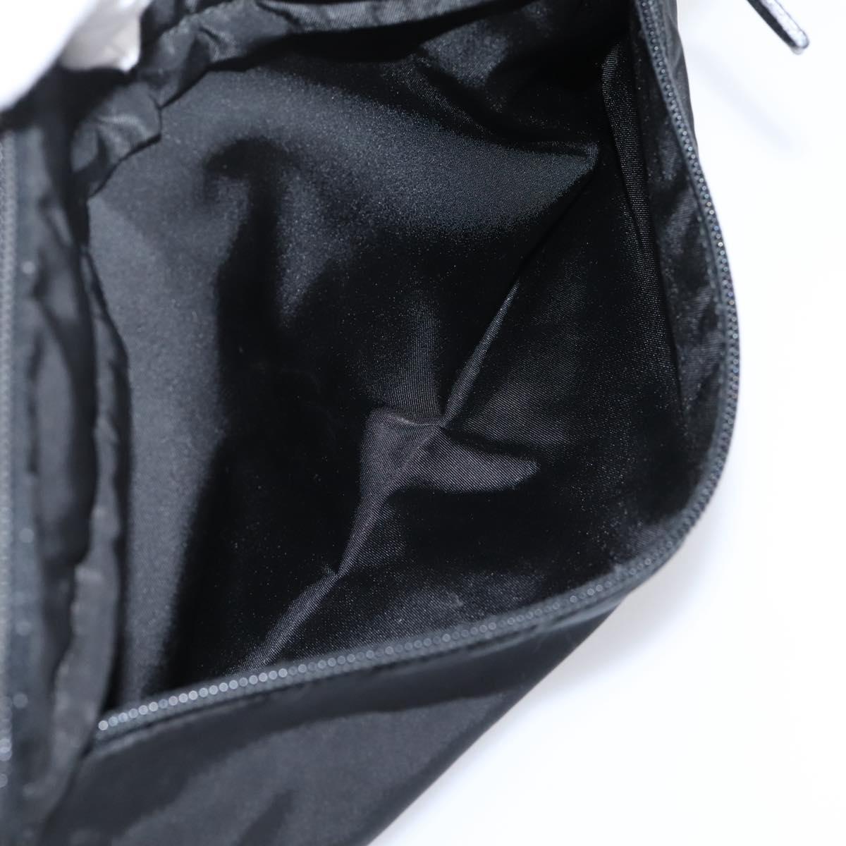 PRADA Shoulder Bag Nylon Black Silver Auth 204590A
