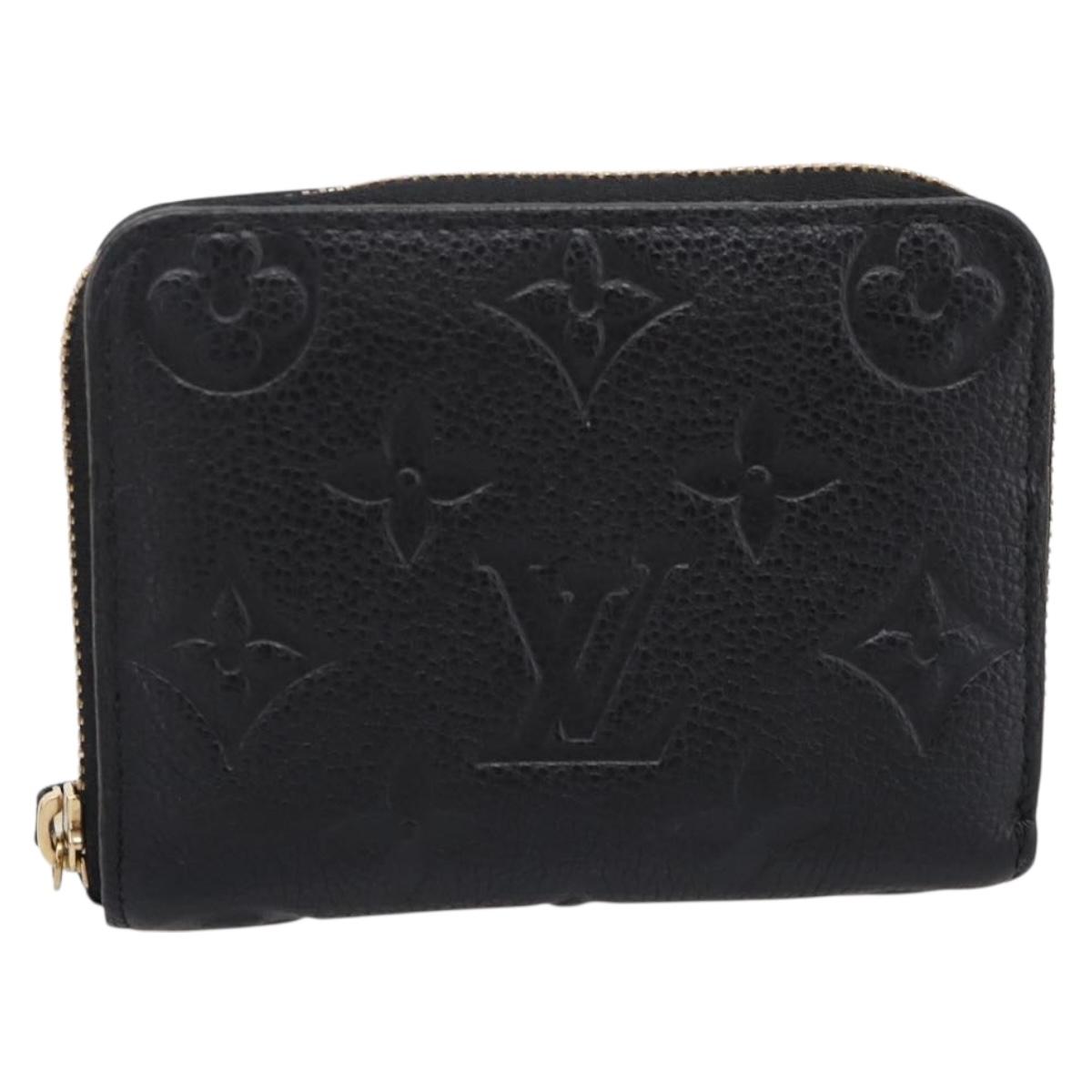 LOUIS VUITTON Monogram Empreinte Zippy Coin Purse Black M60574 LV Auth 204595V