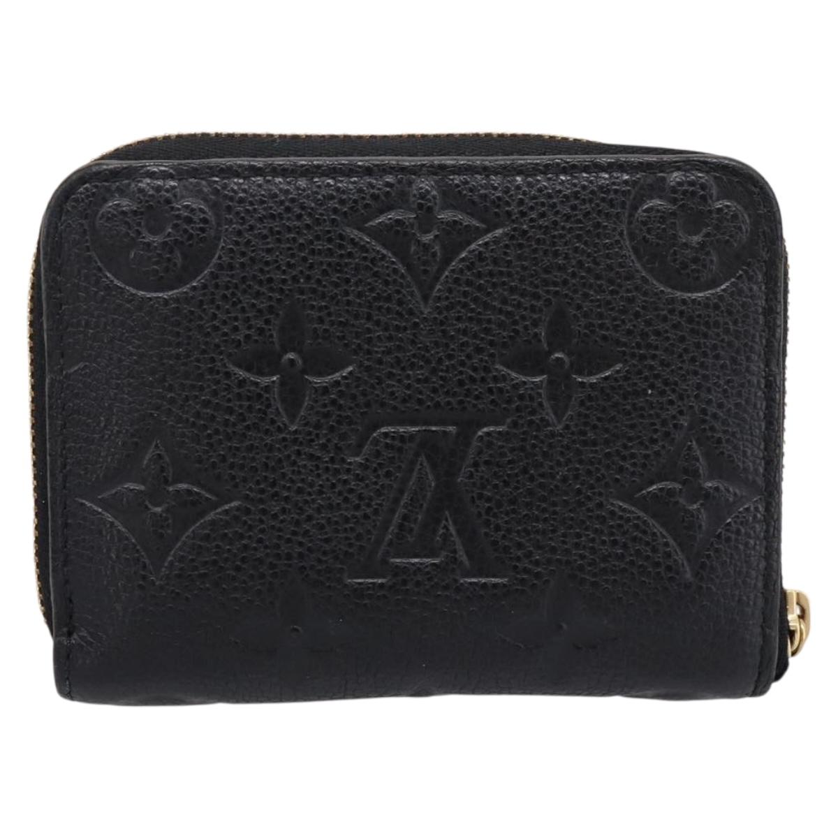 LOUIS VUITTON Monogram Empreinte Zippy Coin Purse Black M60574 LV Auth 204595V