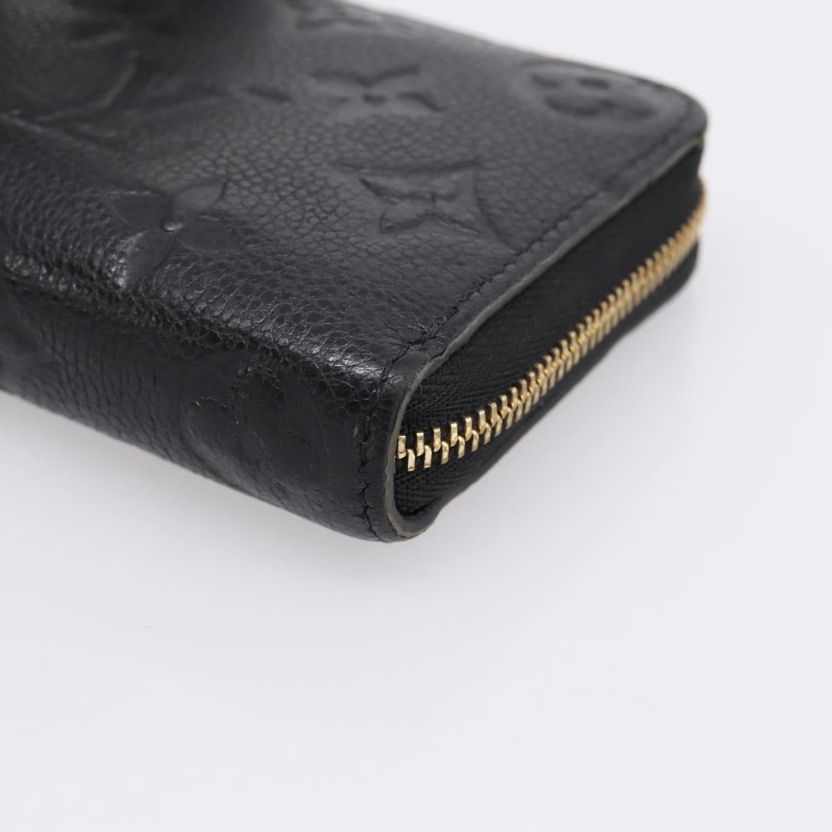 LOUIS VUITTON Monogram Empreinte Zippy Coin Purse Black M60574 LV Auth 204595V