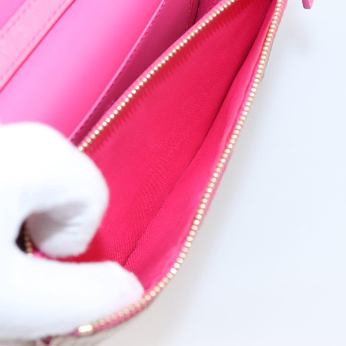 MCM Vicetos Shoulder Bag PVC Leather Pink Gold Tone Auth 204597A