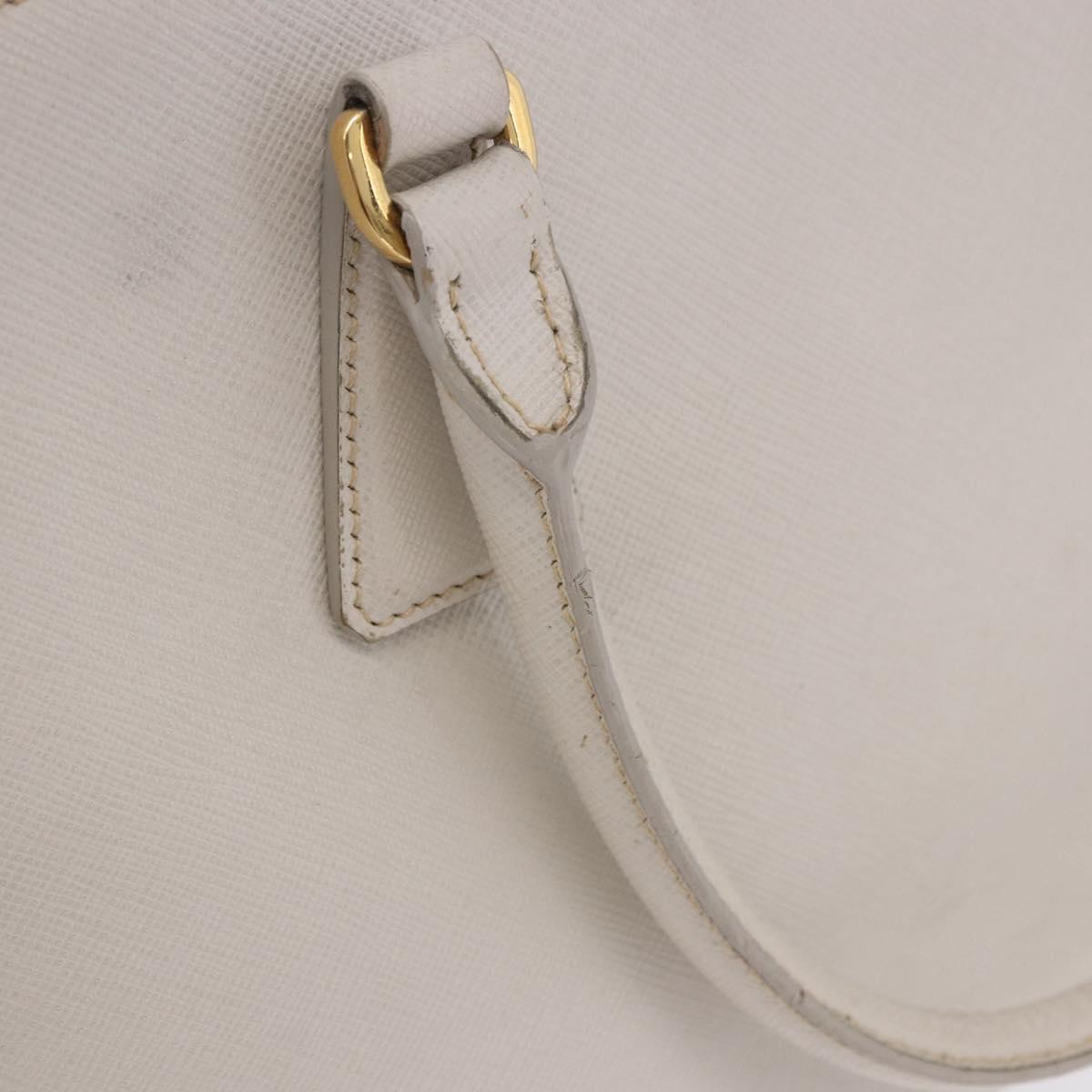 PRADA Galleria Hand Bag Safiano 2way Ivory Gold Tone Auth 204598A