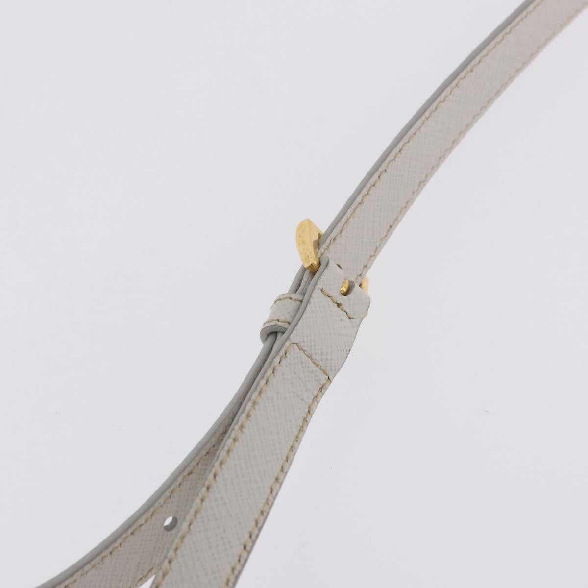 PRADA Galleria Hand Bag Safiano 2way Ivory Gold Tone Auth 204598A