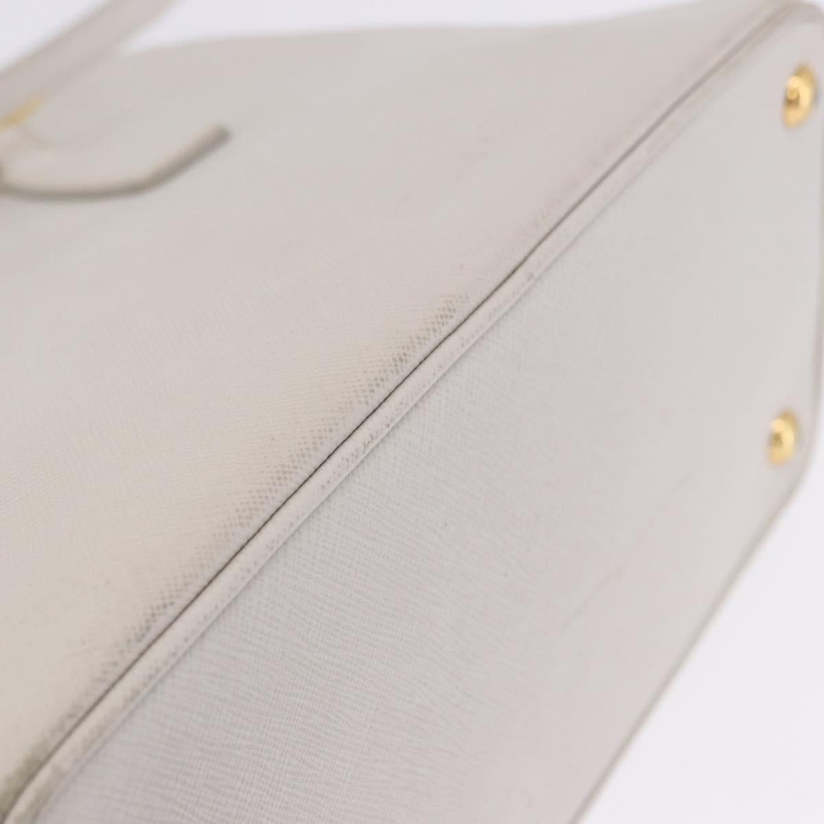 PRADA Galleria Hand Bag Safiano 2way Ivory Gold Tone Auth 204598A