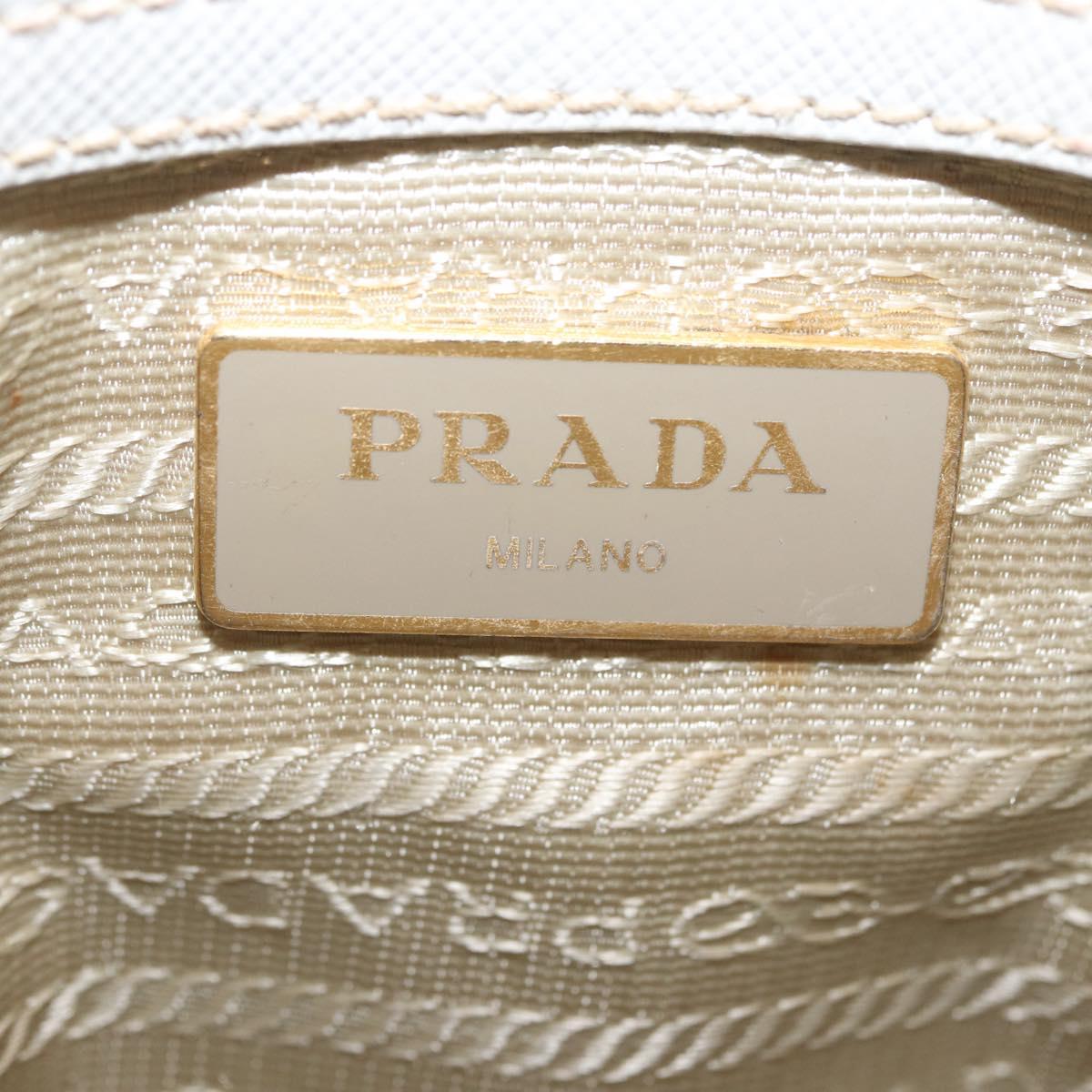 PRADA Galleria Hand Bag Safiano 2way Ivory Gold Tone Auth 204598A