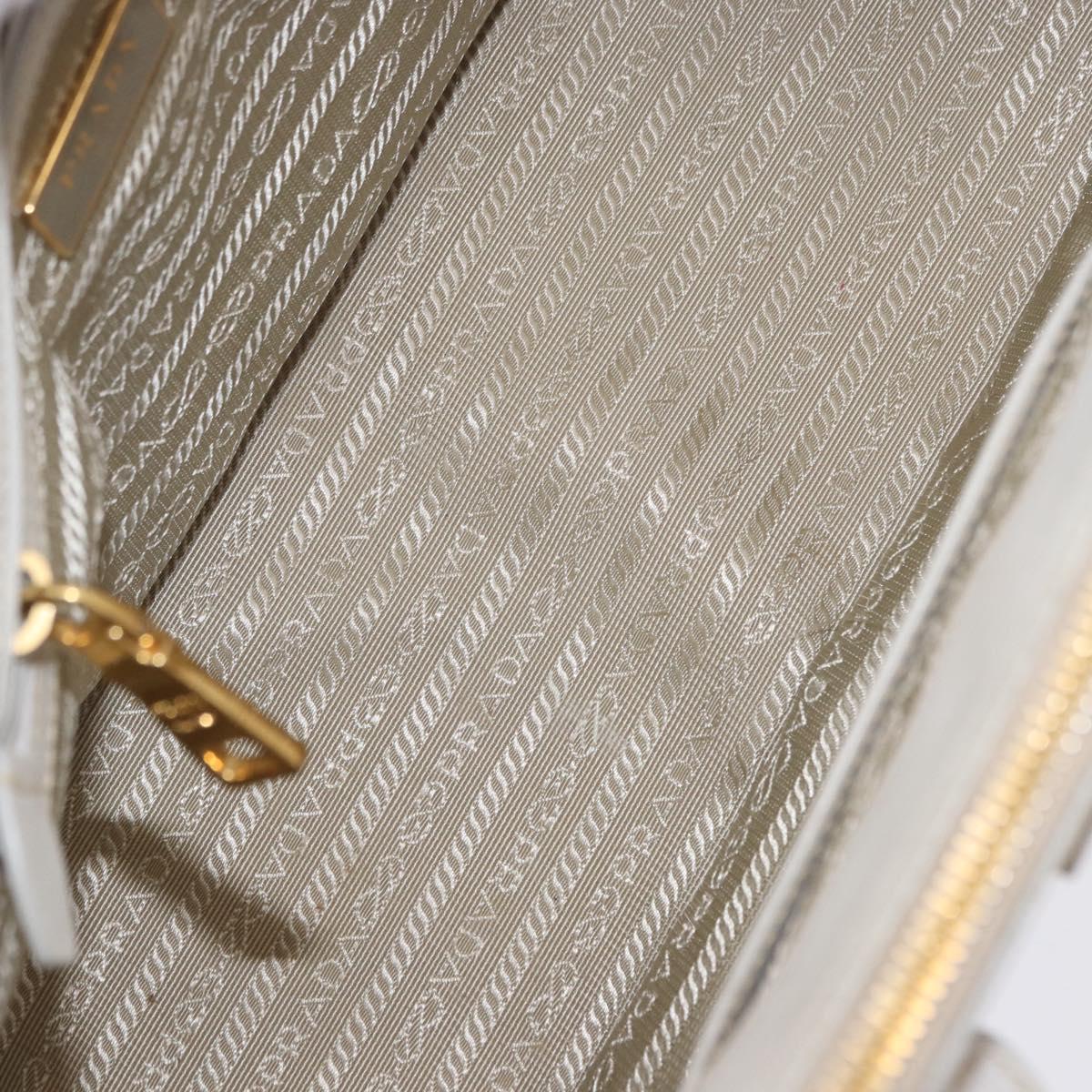 PRADA Galleria Hand Bag Safiano 2way Ivory Gold Tone Auth 204598A