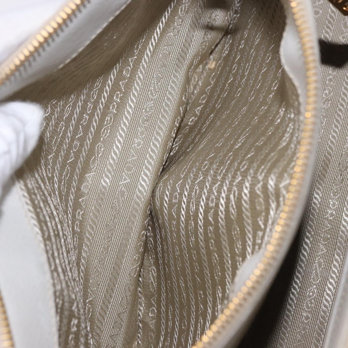 PRADA Galleria Hand Bag Safiano 2way Ivory Gold Tone Auth 204598A