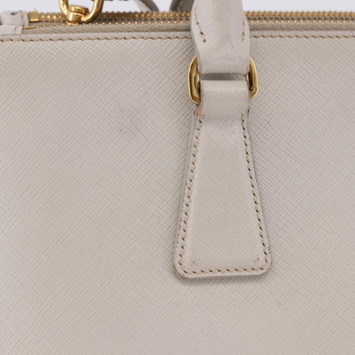 PRADA Galleria Hand Bag Safiano 2way Ivory Gold Tone Auth 204598A