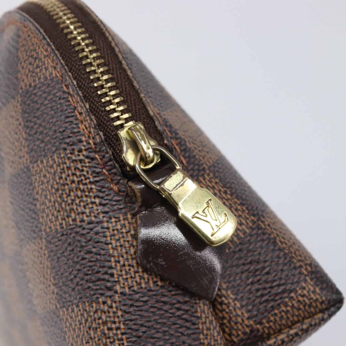 LOUIS VUITTON Damier Ebene Pochette Cosmetic PM Pouch N47516 LV Auth 204602