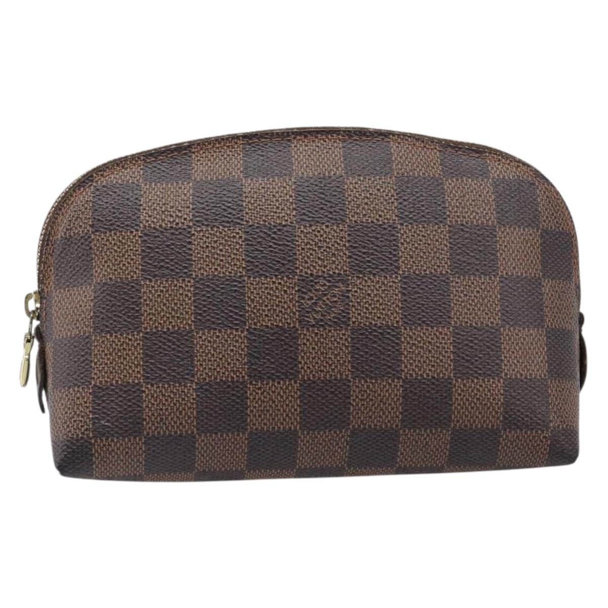 LOUIS VUITTON Damier Ebene Pochette Cosmetic PM Pouch N47516 LV Auth 204602