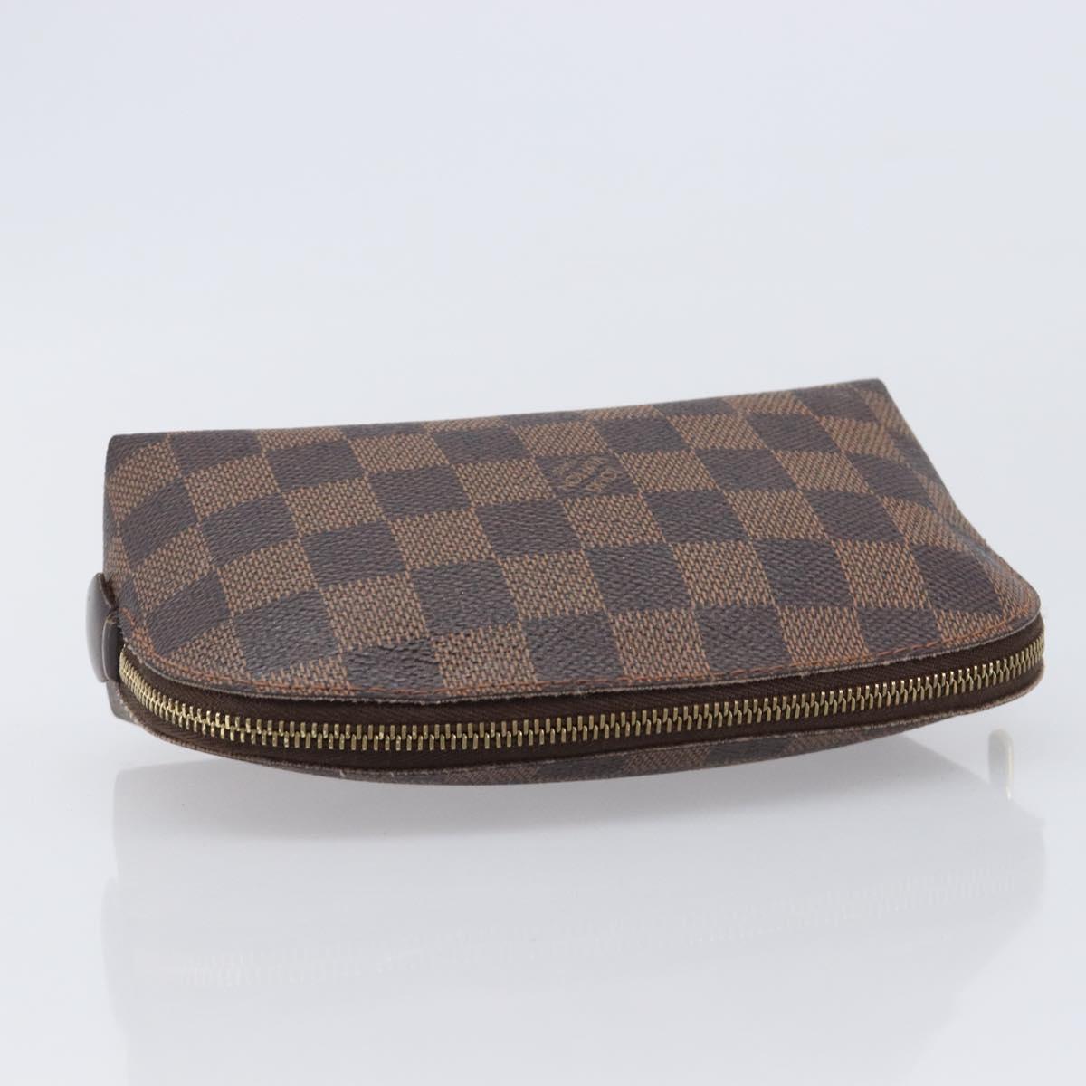 LOUIS VUITTON Damier Ebene Pochette Cosmetic PM Pouch N47516 LV Auth 204602