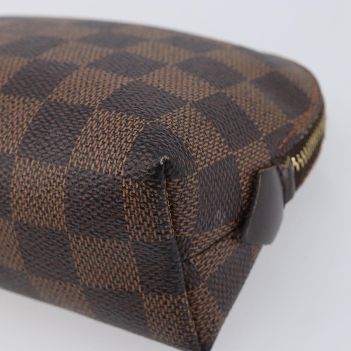 LOUIS VUITTON Damier Ebene Pochette Cosmetic PM Pouch N47516 LV Auth 204602