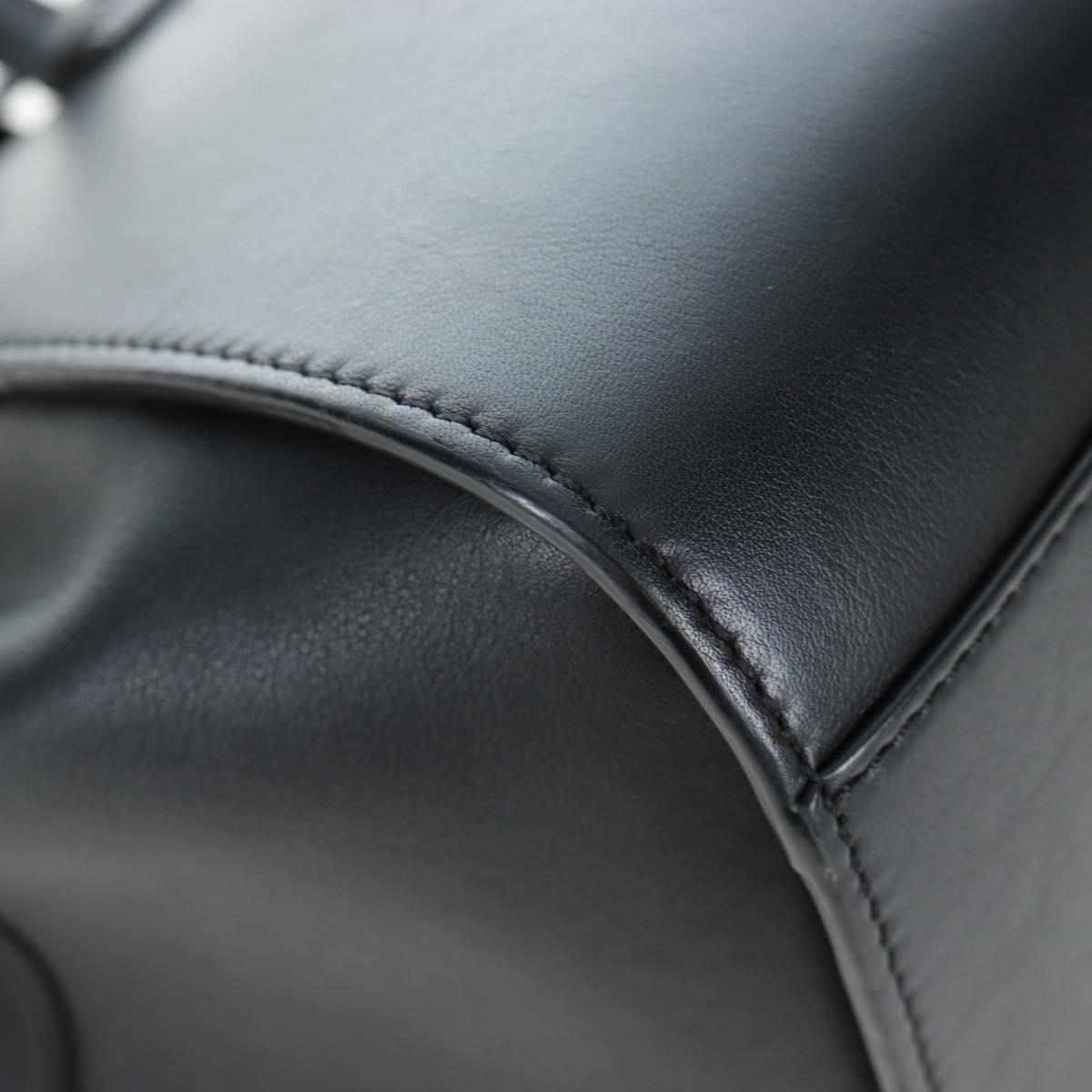 LOEWE Hammock Mini Shoulder Bag Leather 2way Black Silver Auth 204615M
