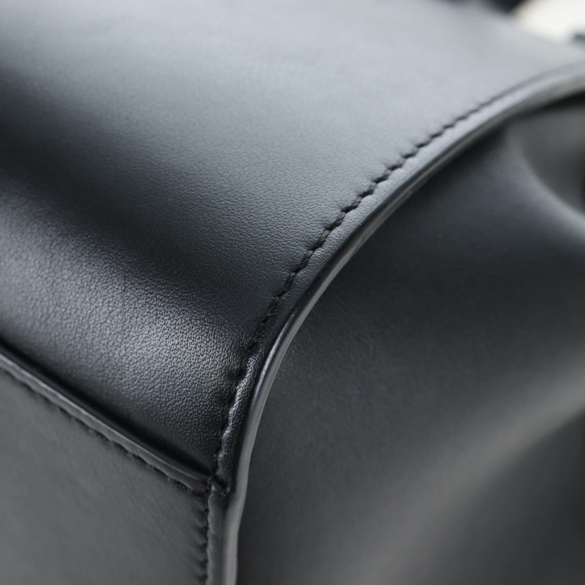 LOEWE Hammock Mini Shoulder Bag Leather 2way Black Silver Auth 204615M