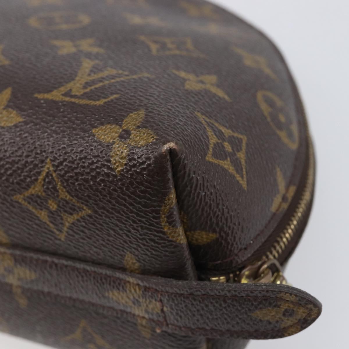 LOUIS VUITTON Monogram Trousse Demi Ronde Cosmetic Pouch M47520 LV Auth 204620