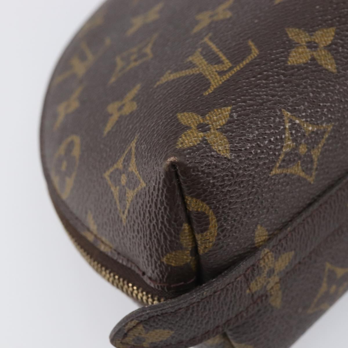 LOUIS VUITTON Monogram Trousse Demi Ronde Cosmetic Pouch M47520 LV Auth 204620