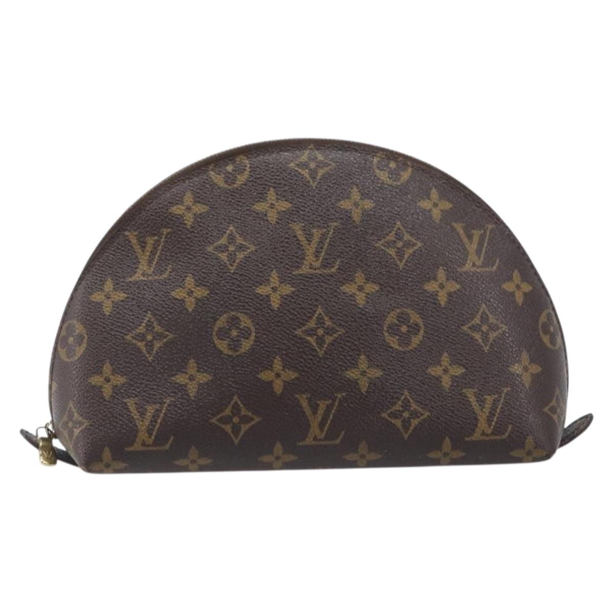 LOUIS VUITTON Monogram Trousse Demi Ronde Cosmetic Pouch M47520 LV Auth 204620