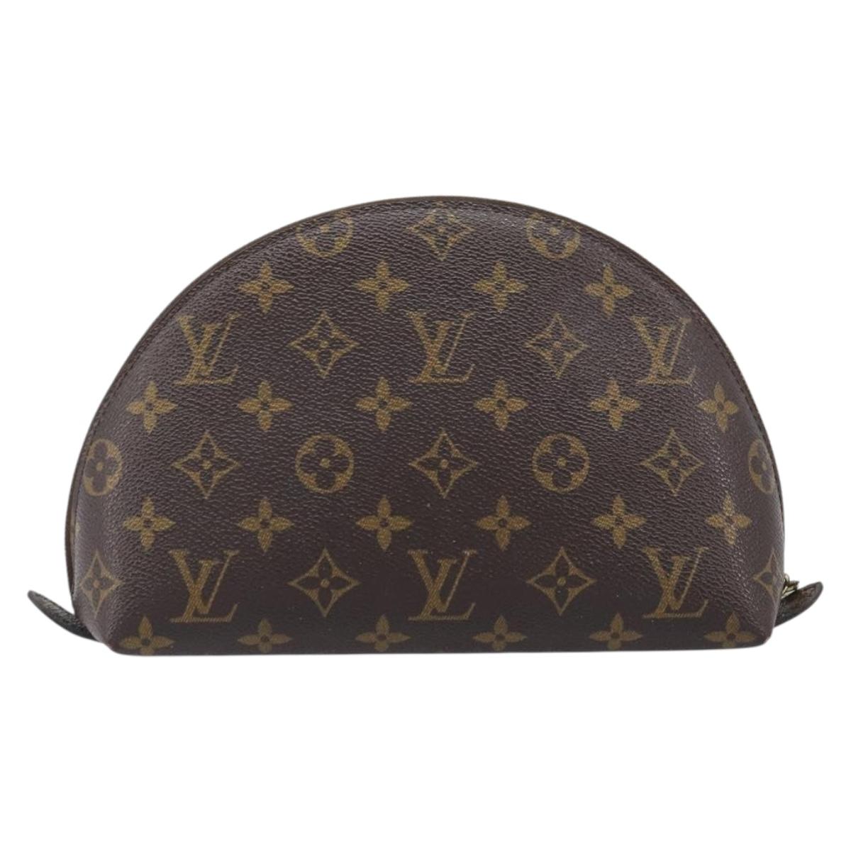 LOUIS VUITTON Monogram Trousse Demi Ronde Cosmetic Pouch M47520 LV Auth 204620