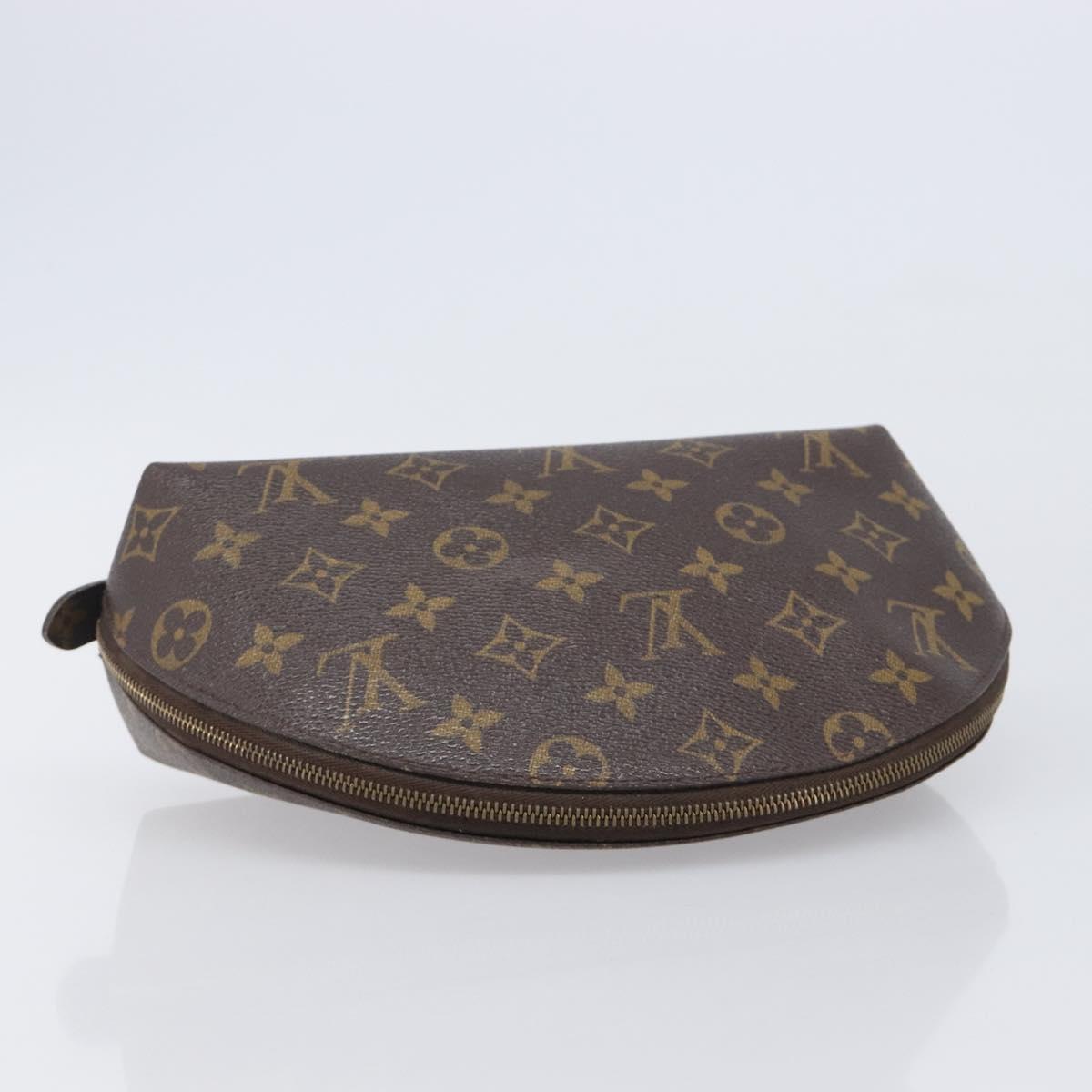 LOUIS VUITTON Monogram Trousse Demi Ronde Cosmetic Pouch M47520 LV Auth 204620