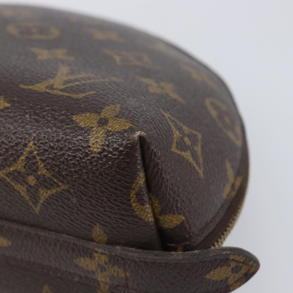 LOUIS VUITTON Monogram Trousse Demi Ronde Cosmetic Pouch M47520 LV Auth 204620
