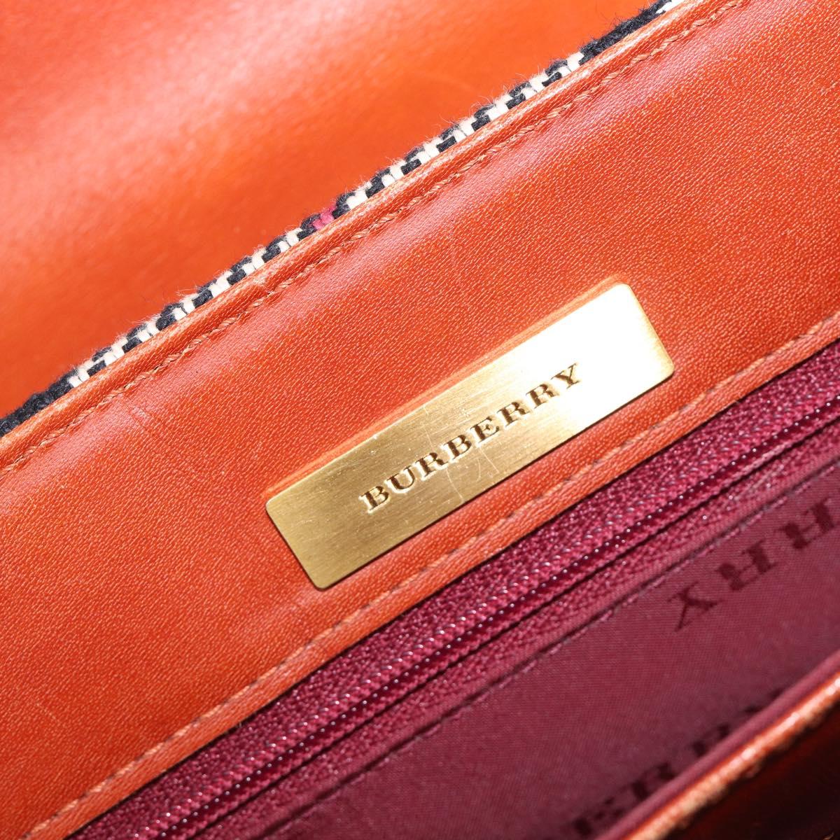 BURBERRY Nova Check Hand Bag Canvas Beige Gold Tone Auth 204621V