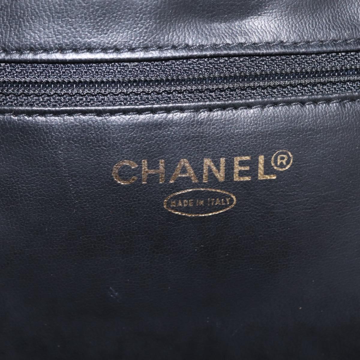 CHANEL Vanity Shoulder Bag Caviar Skin 2way Black Gold Tone CC Auth 204624V