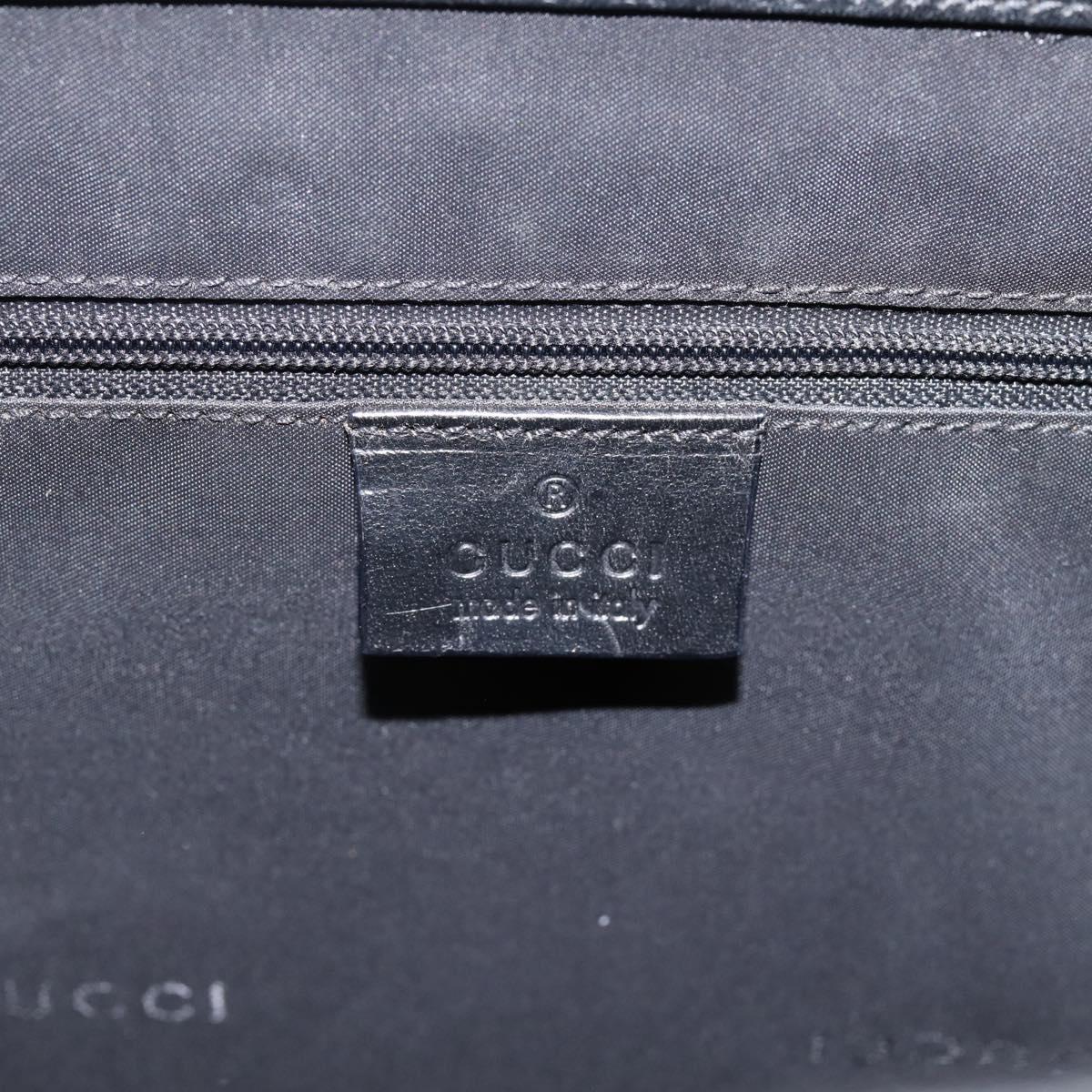 GUCCI Jackie Hand Bag Leather Black Silver 002 1064 Auth 204625V