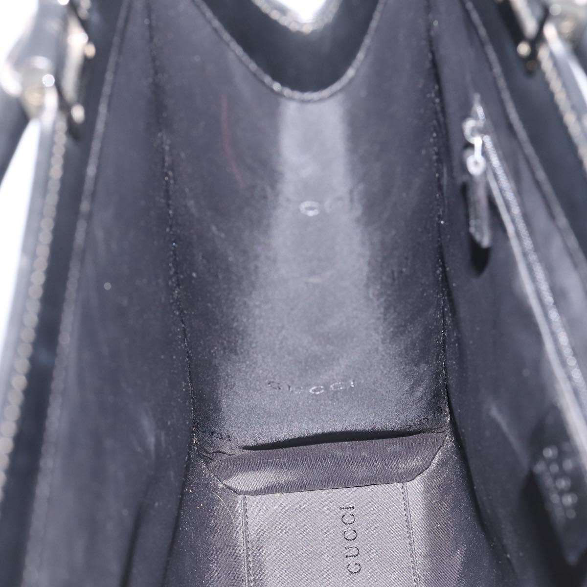 GUCCI Jackie Hand Bag Leather Black Silver 002 1064 Auth 204625V